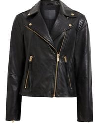AllSaints - Leather Dalby Biker Jacket - Lyst