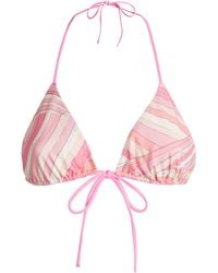 Emilio Pucci - Marmo Print Triangle Bikini Top - Lyst