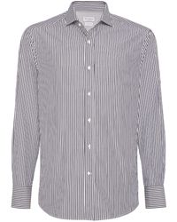Brunello Cucinelli - Striped Slim-fit Shirt - Lyst