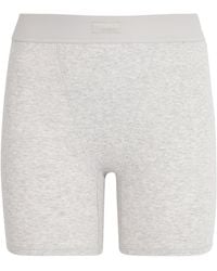 Skims - Stretch-Cotton Ribbed Boxer Shorts - Lyst