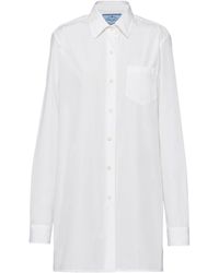 Prada - Cotton Mini Shirt Dress - Lyst