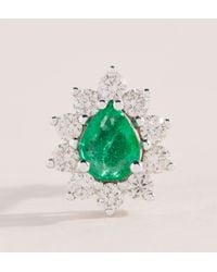 Rosa De La Cruz - Diamond And Emerald Baroque Earring - Lyst