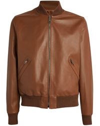 Canali - Leather Reversible Bomber Jacket - Lyst