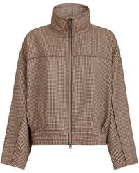 Brunello Cucinelli - Virgin Wool-Blend Houndstooth Jacket - Lyst