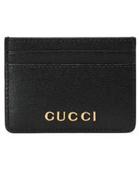 Gucci - Leather Letter Script Card Holder - Lyst