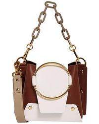Yuzefi Mini Leather Delila Chain Shoulder Bag - Brown