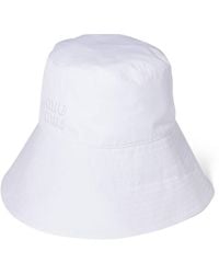 Miu Miu - Cotton Logo Bucket Hat - Lyst