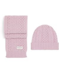 Johnstons of Elgin - Cashmere Aran Beanie And Scarf Gift Set - Lyst