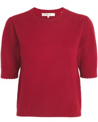 FRAME - Cashmere Pointelle The Gathered Honeycomb Sweater - Lyst