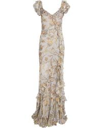 Etro - Silk-Blend Floral Maxi Dress - Lyst