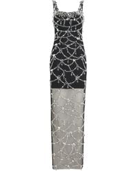 Pamella Roland - Sheer-Tulle Crystal Gown - Lyst