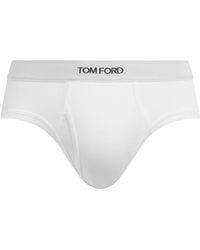 Tom Ford - Stretch-Cotton Logo Briefs - Lyst