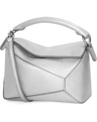 Loewe - Mini Leather Puzzle Edge Top-Handle Bag - Lyst