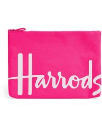 Harrods - Large Cotton Logo Pouch - Lyst