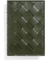Bottega Veneta - Leather Intrecciato Flap Card Case - Lyst