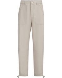 Brunello Cucinelli - Linen-Cotton Drill Trousers - Lyst