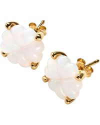 Baccarat - Gold Vermeil And Crystal Trèfle Iridescent Stud Earrings - Lyst