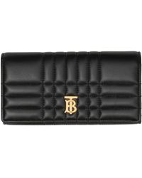 Burberry - Quilted Leather Tb Monogram Continental Wallet - Lyst