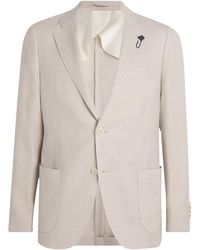 Lardini - Linen-Wool Patch Pocket Blazer - Lyst