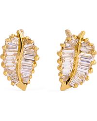 Anita Ko - And Diamond Palm Leaf Stud Earrings - Lyst