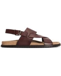 Dolce & Gabbana - Leather Cross-Strap Sandals - Lyst