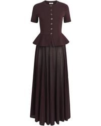 Sandro - Knitted Peplum Maxi Dress - Lyst