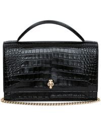 McQueen - Leather Skull Top Handle Bag - Lyst