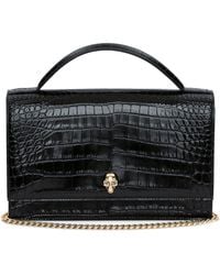 McQueen - Leather Skull Top Handle Bag - Lyst