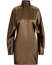 Ralph Lauren - Satin High-Neck Candi Mini Dress - Lyst