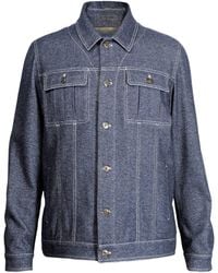 Alan Scott - Cashmere-Blend Denim Jacket - Lyst