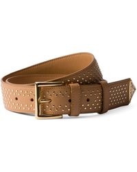 Prada - Leather Studded Belt - Lyst