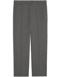 Gucci - Cropped Gg Jacquard Trousers - Lyst