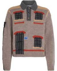 JW Anderson - Wool Jacquard House Polo Sweater - Lyst