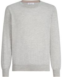 Brunello Cucinelli - Cashmere-Silk Crew-Neck Sweater - Lyst