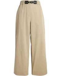Maje - Cotton Gabardine Wide-Leg Trousers - Lyst