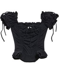 Balenciaga - Cotton Gathered Crop Top - Lyst
