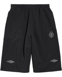 Balenciaga Under Armour Cotton Oversized Shorts in Blue for Men
