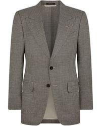 Tom Ford - Virgin Wool-Blend Houndstooth Shelton Blazer - Lyst