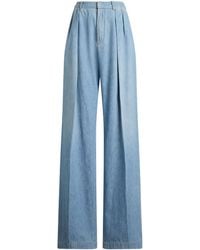 Ralph Lauren - Cotton Pleated Tailored Trousers - Lyst