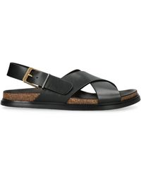 The Row - Leather Buckle Sandals - Lyst