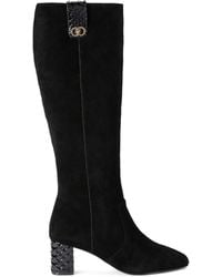 Kurt Geiger - Suede Chelsea Trim Knee-High Boots - Lyst