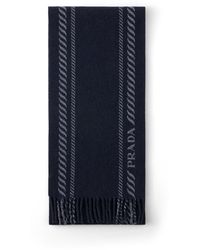 Prada - Wool-Cashmere Jacquard Scarf - Lyst