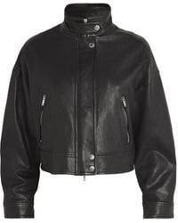 Weekend by Maxmara - Leather Bomber Jacket - Lyst