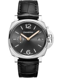 Panerai - Stainless Steel And Alligator Leather Luminor Due Watch 42mm - Lyst
