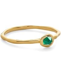 Monica Vinader - Vermeil And Onyx Odyssey Stacking Ring - Lyst