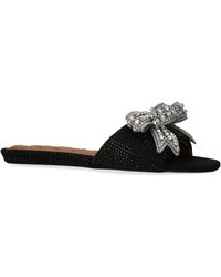 Kurt Geiger - Crystal-Embellished Bow Sandals - Lyst