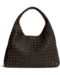 Bottega Veneta - Large Leather-Suede Check Campana Shoulder Bag - Lyst