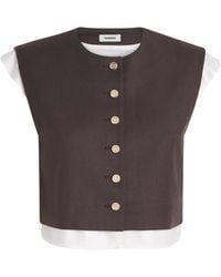 Sandro - Wool-Blend 2-In-1 Crop Top - Lyst