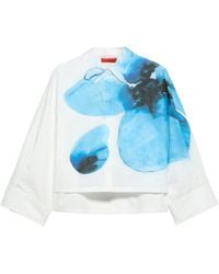 MAX&Co. - Floral Print Cropped Shirt - Lyst