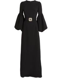 Andrew Gn - Belted Balloon-sleeve Gown - Lyst